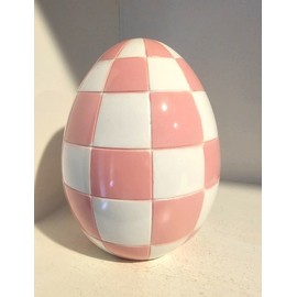 White Pink & White Checkered Easter Egg 7" Hip & Hop