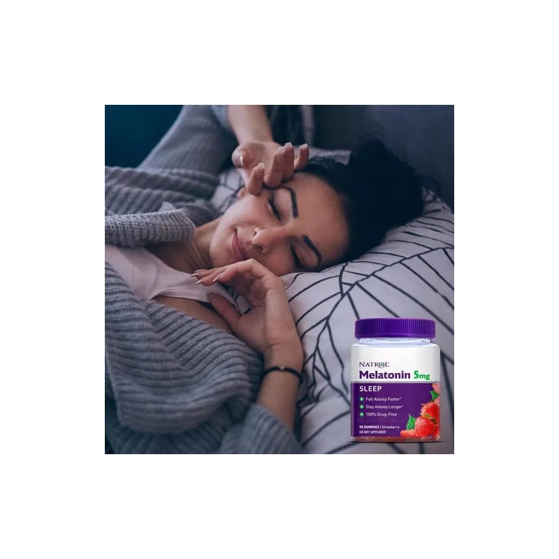 Natrol Melatonina 5 mg - 180 Gomitas Sabor Fresa (Tamaño