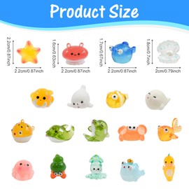LALASTYLE 18 PCS Mini Sea Resin Animals, Tiny Ocean Animals, Mini Figures Resin Animals, A Variety of Sea Creatures for DIY Fish Tank, Miniature Landscape Decoration