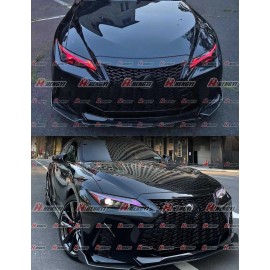 ZTT For 21 22 Lexus IS350 IS500 F-Sport Gloss Black Black Front Bumper Lip Splitter