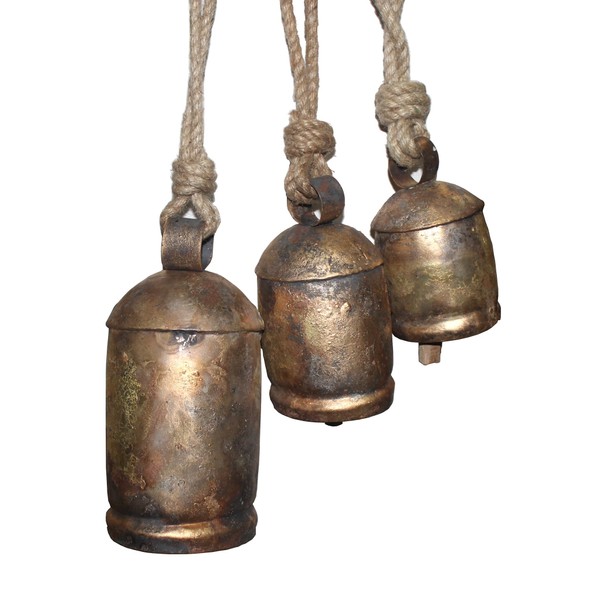 Crystalo - Set of 3 Harmony Bells - Wrought Iron with Brass Finish