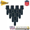 ARROW 16x Black M12x1.5 Cone Seat Lug Bolt 28mm Shank/17mm