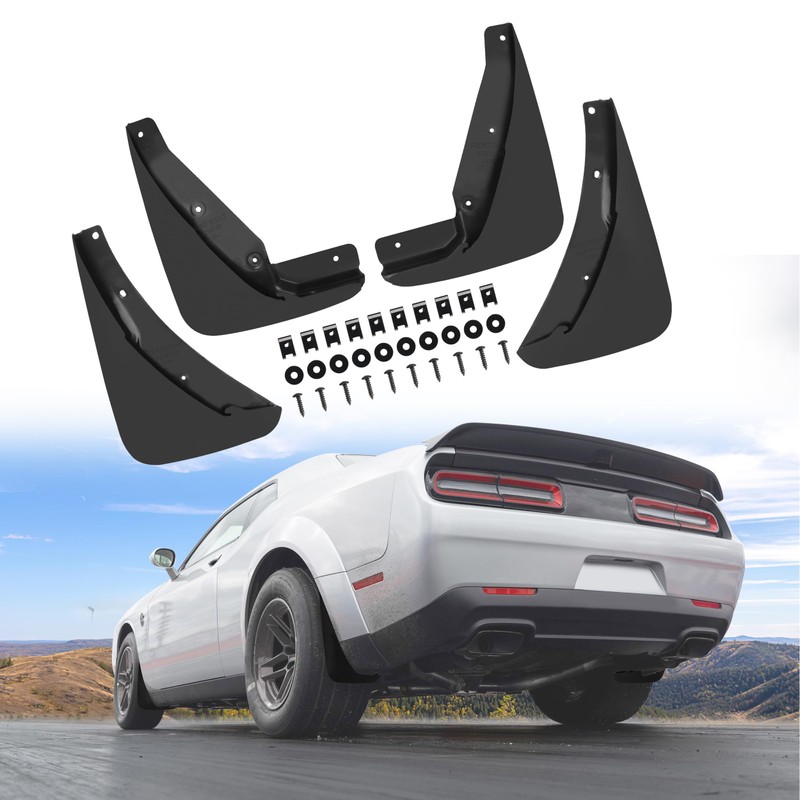 Front & Rear Mud Flaps Splash Guards Compatible for Dodge