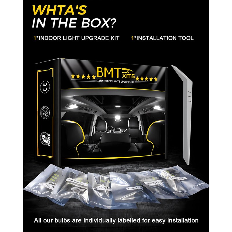 BMT xms LED Interior Light Kit Replacement for LEXUS ES350