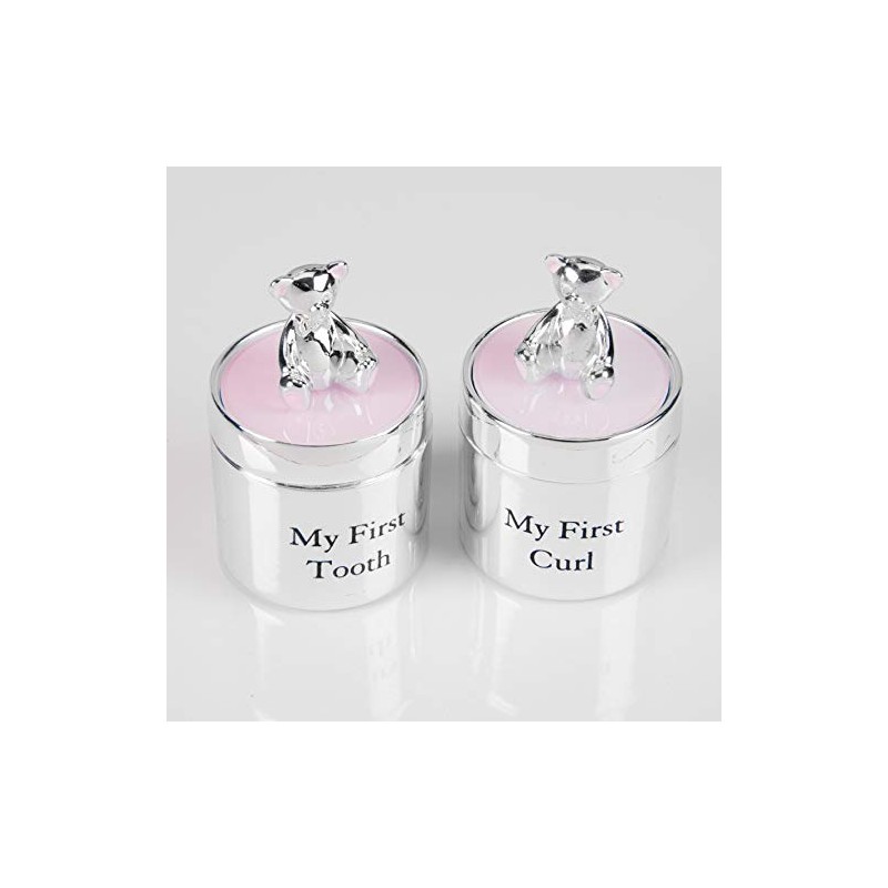 Silverplated Pink My First Tooth and My First Curl Gift