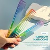 3 Pcs Rainbow Styling Comb Set - Fine & Wide