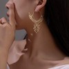 Hollow Phoenix Bird Dangle Drop Earrings for Women Gold Plated