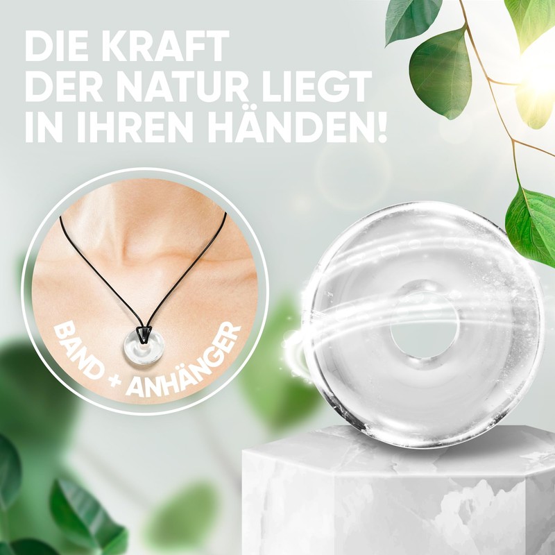 Doughnut pendant. Quartz crystal