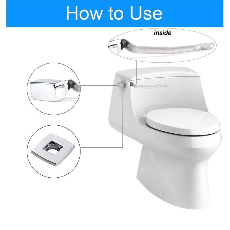 VALLVATER Toilet Flush Handle Replacement, Side Mount Extended Trip Lever
