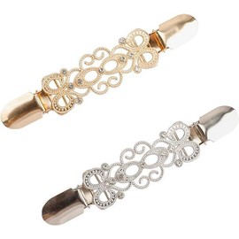 Dress Clips Back Cinch,2 Pieces Cinch Clip, Sweater Shirt Clips, Shawl Clips for Women, Waist Cincher Clip Clothing Cinch Clip - COLOR: Black White