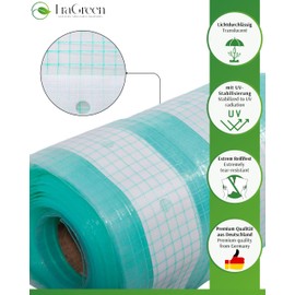 EraGreen Grid Film in 1.5 m Width (Sold by the Metre) - 280 g/m² Tear-Resistant Greenhouse Film with Nail Edge, Highly UV-Stable Garden Film for Tomato House and Cold Frame, Fabric Film