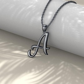 Initial Necklaces 26 Capital Letter Necklaces S925 Sterling Silver Letter Pendant Initial Necklaces for Women-UK-A-Y