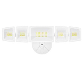 SZPOWER 70W LED Flood Lights Outdoor Waterproof IP65, 5 Heads Exterior Security Lights with 360° Lighting Angle, 6500K Super Bright Floodlight Fixture, Outside Lights for House, Backyard White