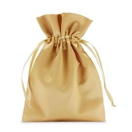 5 satin bags, gift bags, 30 x 20 cm, gift wrapping, jewellery bag, fabric bag (gold)