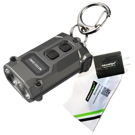Nitecore TINI3 600 Lumen Keychain Flashlight EDC Muti Color Temperature Warm/Neutral/Cool White Light with EdisonBright Charging Adapter (Grey)