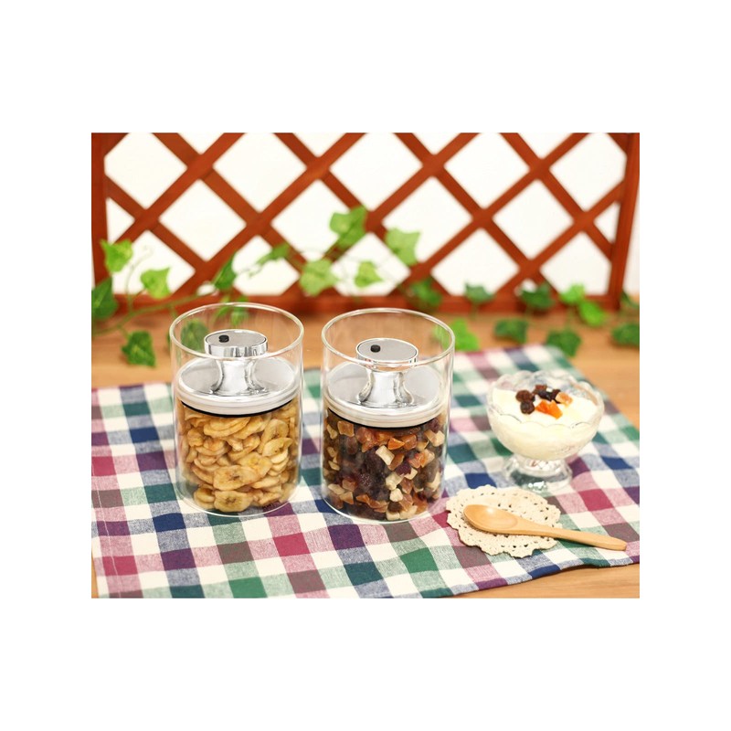 Airtight Glass Canister Storage Container Air Reducer Slim Medium 900cc