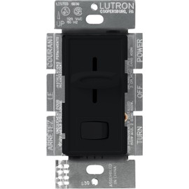 Lutron Skylark Dimmer Switch, Magnetic Low-Voltage 450-Watt/600 VA, Single-Pole, SLV-600P-BL, Black