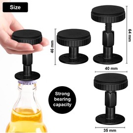 Pack of 4 Anti Shake Bed 46-64 mm Adjustable Anti-Shake Beds Stabiliser Headboard Stopper Stopper Support Telescopic Support Bed Frame with Furniture Padding for Beds Sofas Tables Walls