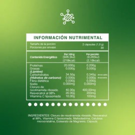 BDM LIFE Nicotinamida NAD Resveratrol 98% Vitamina C 60 Cápsulas