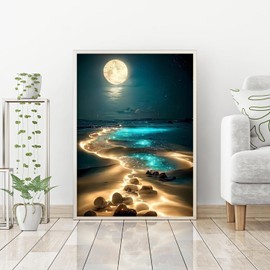 Diamond Painting Kits for Adults - Beach Moon Diamond Art Kits 5D Paintings with Diamond Dots Full Drill Gem Art and Crafts,for DIY Gift and Home Decor 12X16inch