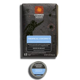 Copper Moon Single Serve Coffee Pods for Keurig K Cup Brewers (Tropical Coconut - Medium Roast, 12 Count)