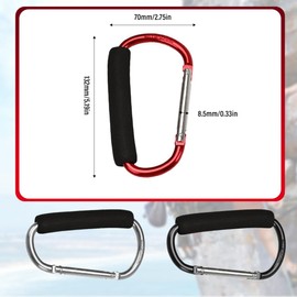 3 Pcs Stroller Carabiner Carabiner Carabiner Large Black with Clip Metal Camping Aluminum Alloy Spring Buckles for Shopping Bags Storage Bags Umbrellas