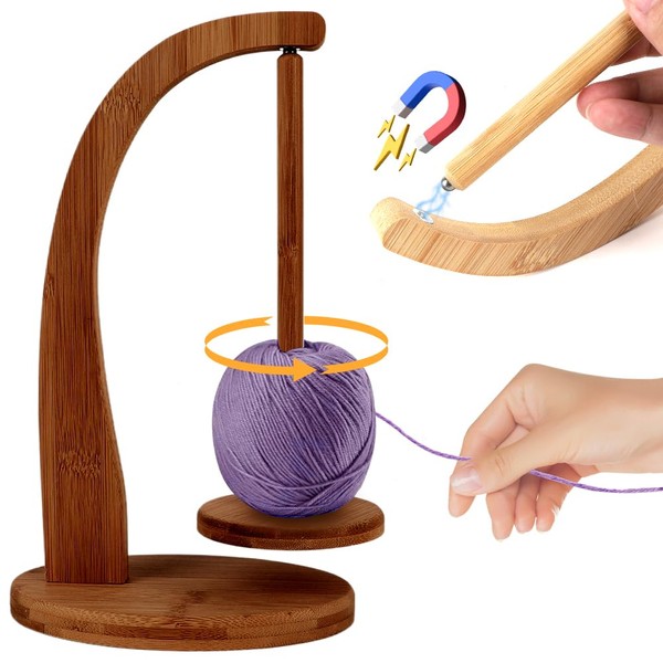 DASIAUTOEM Wool Unwinder, Rotating Magnetic Wool Ball Holder, Yarn Winder,