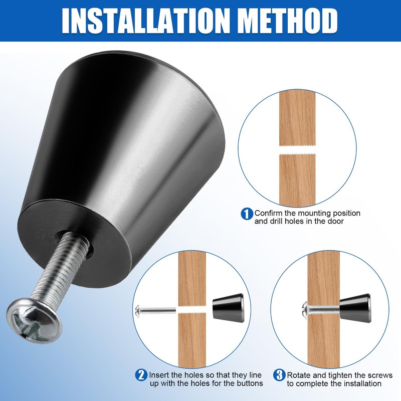 PTSBENCO 10PCS Black Knobs Round Cabinet Knob Chic Drawer Knobs