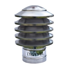 6'' / 150 mm Chimney Cowl Anti Down Draught, Stainless Steel, Cap, Vent, Top, Rain and Snow Protector, Cover for Flue Pipe (Size 3.2''/80mm to 11.8''/300mm)