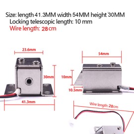 ATOPLEE Electromagnetic Solenoid Lock, DC 12V 0.83A Door Drawer Tongue Down Slim Design Assembly Magnetic Lock for Cabinet Door Drawer,41.3X54X30mm