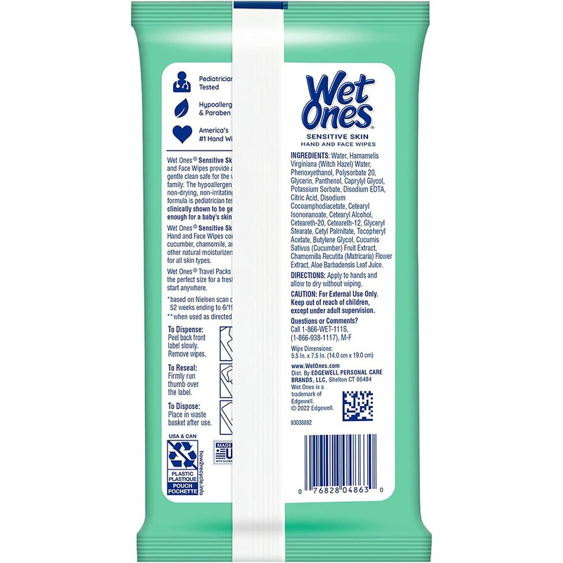 Wet Ones Toallitas antibacterianas para manos, 20 unidades (paquete de