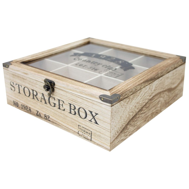 ToCi Tea Box Natural Wood Tea Box Tea Bag Storage
