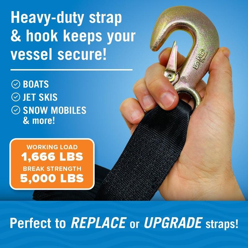 Better Boat Heavy Duty Trailer Winch Strap Replacement with Zinc