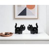 3 Inch Black Ceramic Cat Figurines Set of 2