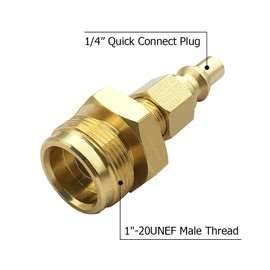 Hooshing Propane Adapter Quick Connect Fitting 1/4" Disconnect Plug kit with 1lb Bottle Tank Thread for RV Portable BBQ Camper Grill Hook Up Trailer