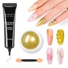 Makartt 3D Nail Gel with Gold Chrome Nail Powder Kit