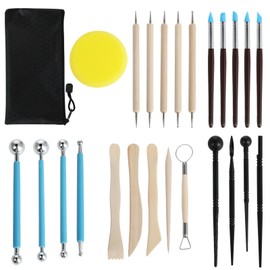 Bafumiu 25-Piece Modelling Tool Set, Pottery Tool for Clay, Modelling Clay Tool with Storage Bag, Pottery Set, Perfect Pottery Accessory for Artists and Beginners