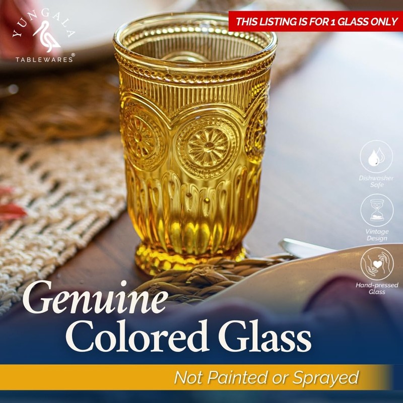 Amber Tall Drinking Glass for Replacement/Spare Parts of Yungala Amber