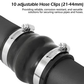 IGXX 25-40mm Hose Clips Adjustable,10 Pcs Jubilee Clips Adjustable,Stainless Steel Hose Clamps,Worm Drive Hose Clips for Vent Pipe Drain Pipe Exhaust Pipe Water Pipe (Sliver)