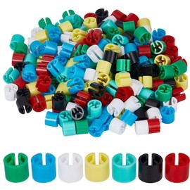 GORGECRAFT 210Pcs 7 Colors Clothes Hanger Markers Blank Tags Plastic Garment Hanger Size Markers Assortment Kit Fit 9.5mm Rod for Clothing Snap Number Labels Accessories Color Coding with Storage Box