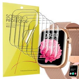 Lamshaw Compatible for Nelpor Smartwatch Screen Protector, Full Coverage TPU Clear Film Compatible for HALOBOOM G104, GADIXY G104, Nelpor G104 Smartwatch (6 Pack)