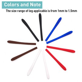 Eyeglass Temple End Tips Anti-Slip Soft Silicone Tube Sleeve Glasses Retainers Replacement Temple Tips for Flat Thin Metal Slim Eyeglass Legs(8 Pairs Black)