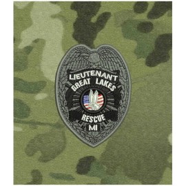 LIEUTENANT EMBROIDERY PATCH 3X3.75 VELCR@ ON BACK BLACK/GRAY