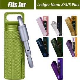 Aenllosi for Ledger Nano X, Ledger Nano S Plus and Ledger Nano S Crypto Hardware Wallet Case - Aluminum Alloy, Fire Resistant & Waterproof, Only Case(Green)