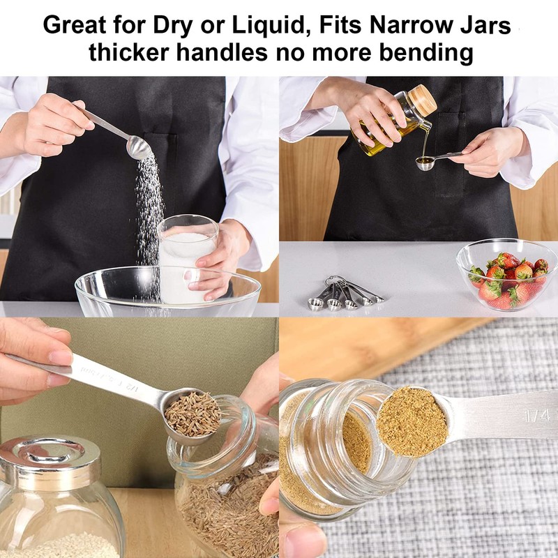 Measuring Spoons Sets Stainless Steel Teaspoons Set of 6 Measure
