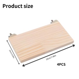 Piattaforma in legno, 4 pezzi, 19 x 10 cm, posatoi rettangolari per uccelli, piattaforma da arrampicata per piccoli animali, piattaforme per cincillà, criceti, pappagalli e pappagalli ondulati