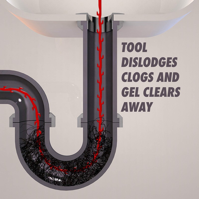 Drano Gel Drain Clog Remover and Cleaner 16oz and Snake