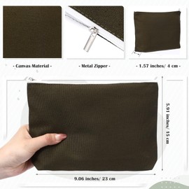 Reginary 10 Pack Canvas Makeup Bags Bulk for Women 5 Colors Cosmetics Bag Travel Toiletry Bag Pencil Pouch Multiple Blank Makeup Bags with Zipper for Mom Gift(Macaron Color)