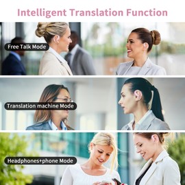 Tulbeys Open Ear Headphones, Real-Time Translation Earbuds with 134 Language Support, AI Translator Earbuds, Wireless Bluetooth 5.4, 3-in-1 AI Translator for Travel, Business & Learning(Pink)