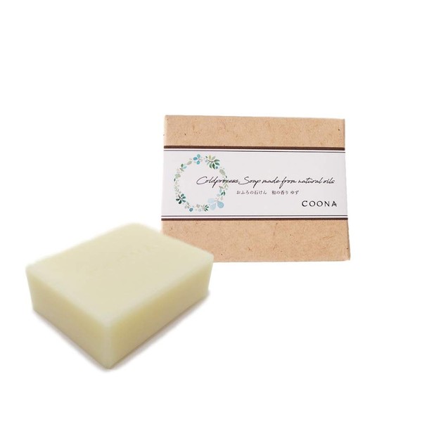 COONA Bathtub Soap, Natural Cold Process, Solid Soap, For Whole Body, Made in Japan (Yuzu, Regular Size, 2.8 oz (80 g) x 1 Piece)